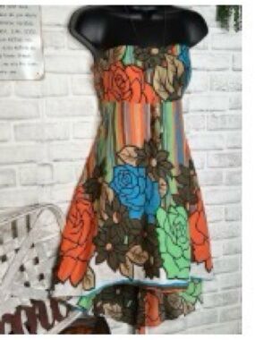 Forever 21 Strapless High-Low Floral Dress